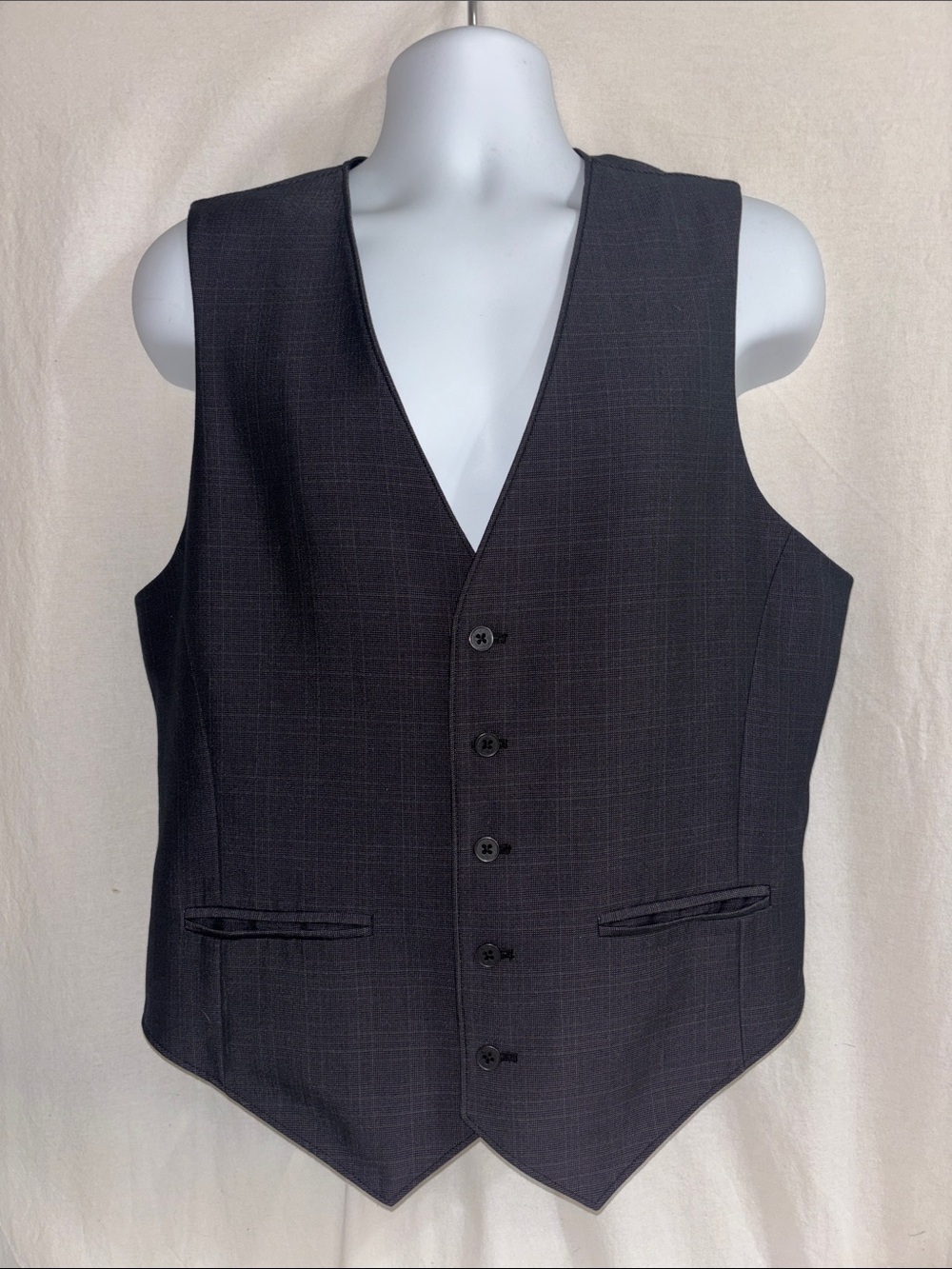 Classic Dark Gray Dress Vest  preppy wedding formal Versatile lined J1